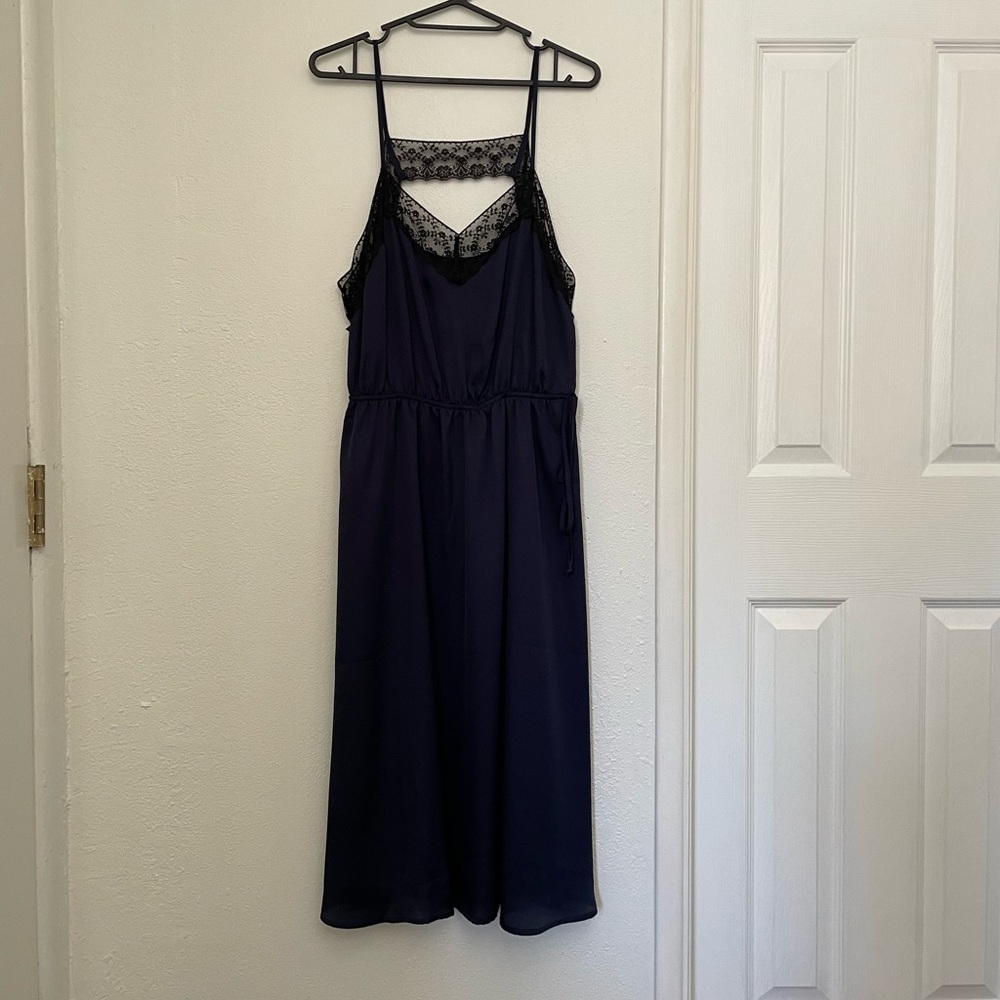 navy slip dress sz M